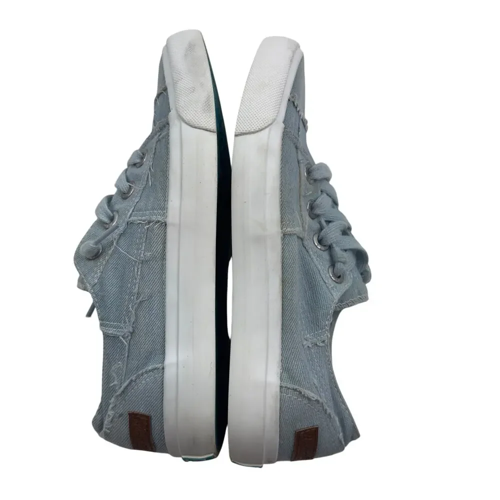 Blowfish Malibu Maxine Light Blue Canvas Comfy Slip On Sneakers Women's Size 6.5